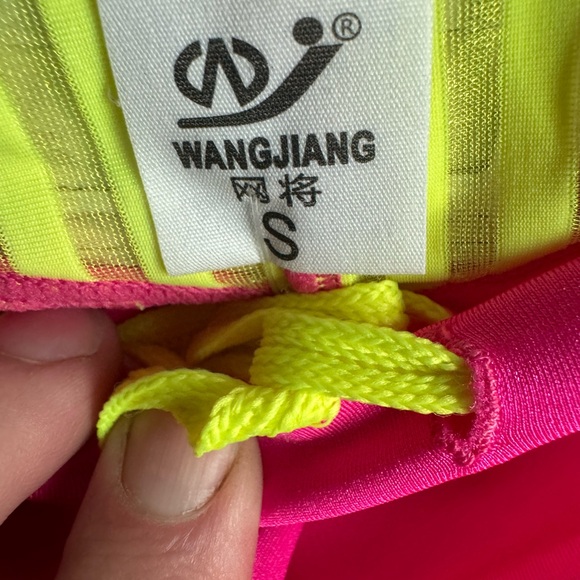Pink/yellow Thin men’s Swimsuit. Size Small - Picture 3 of 3
